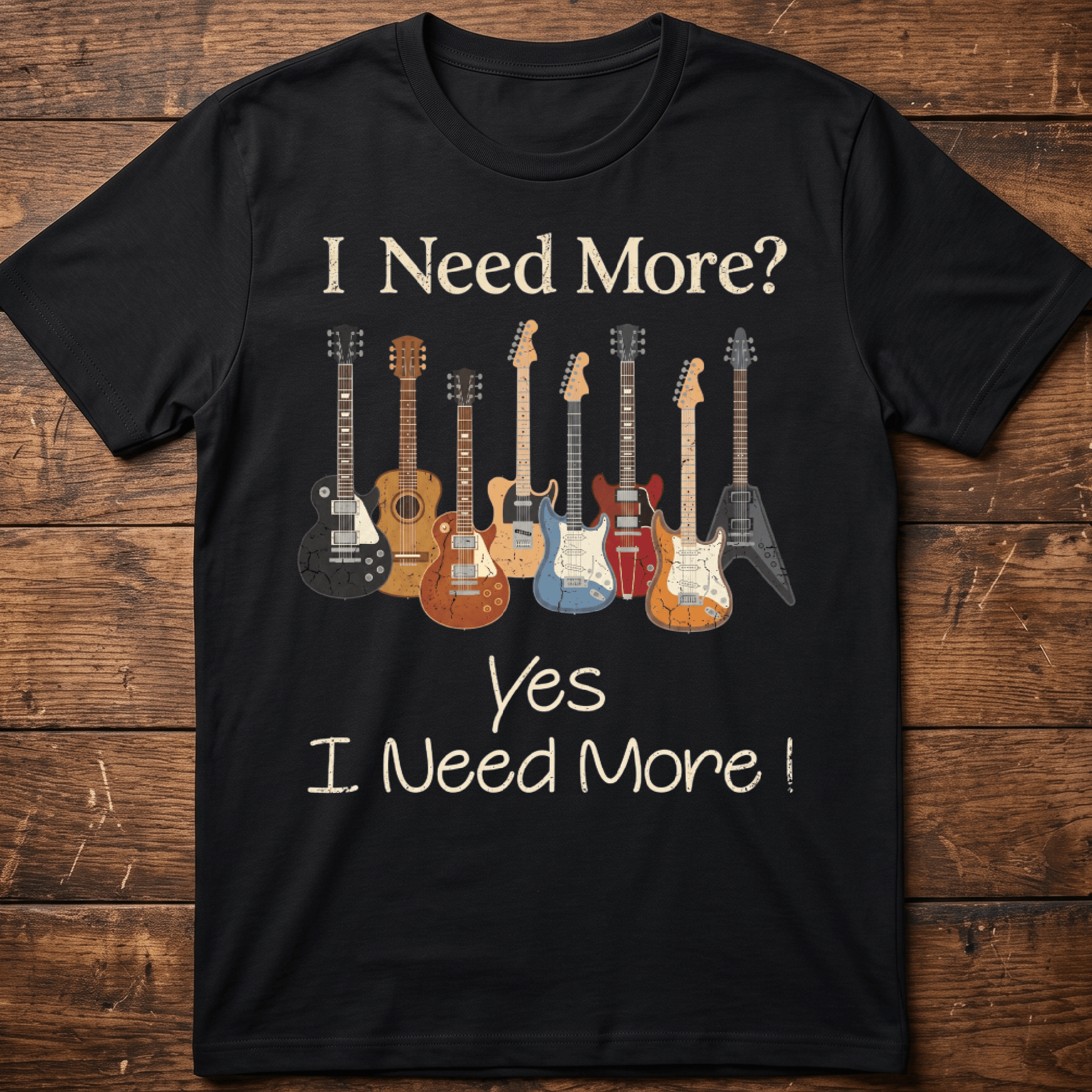 Vintage Guitarist Collector I Need More Tee - The Music Frontiers