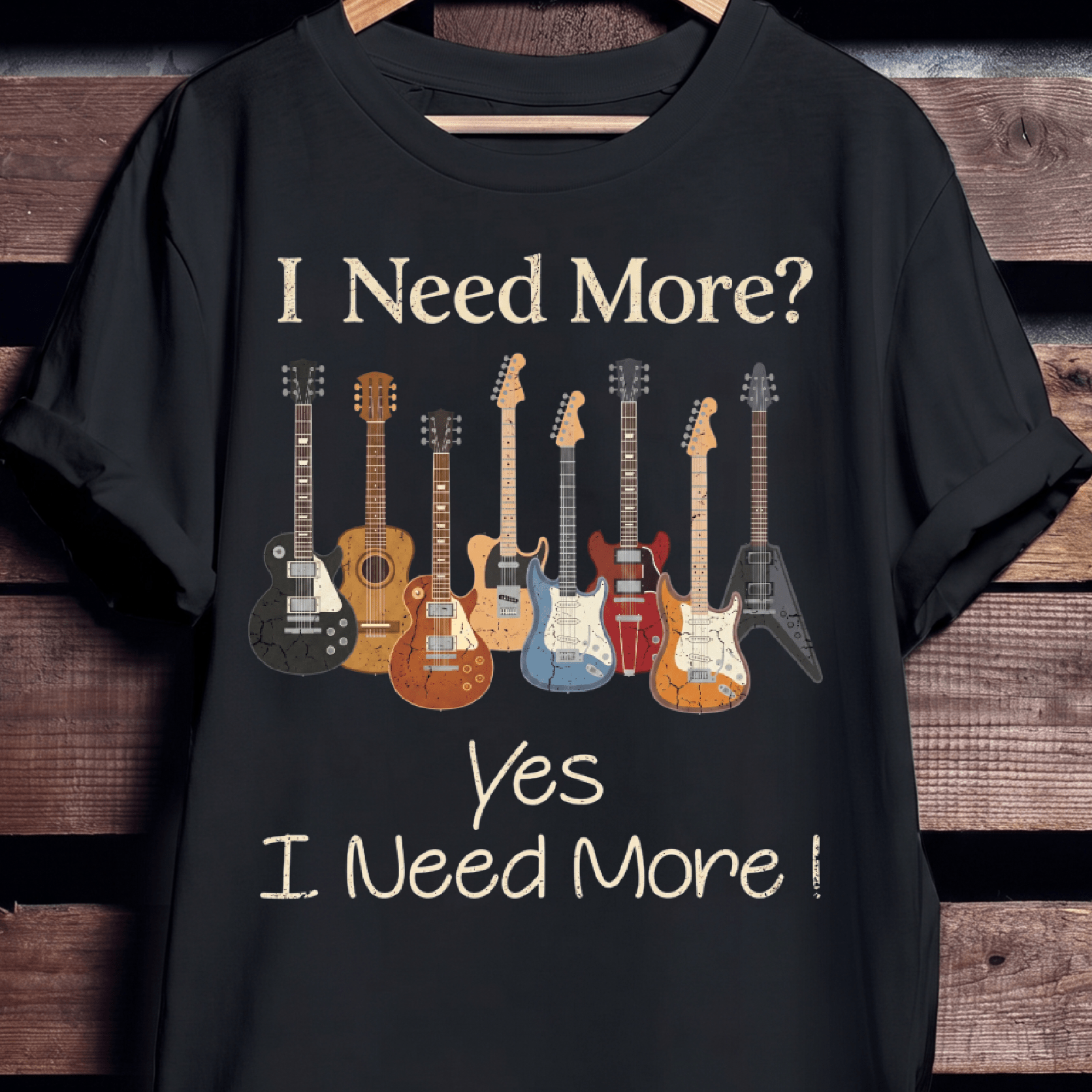 Vintage Guitarist Collector I Need More Tee - The Music Frontiers