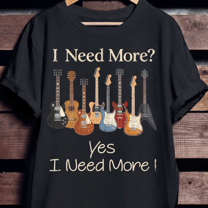 Vintage Guitarist Collector I Need More Tee - The Music Frontiers