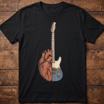 Vintage Guitarist Heart Beat Tee - The Music Frontiers