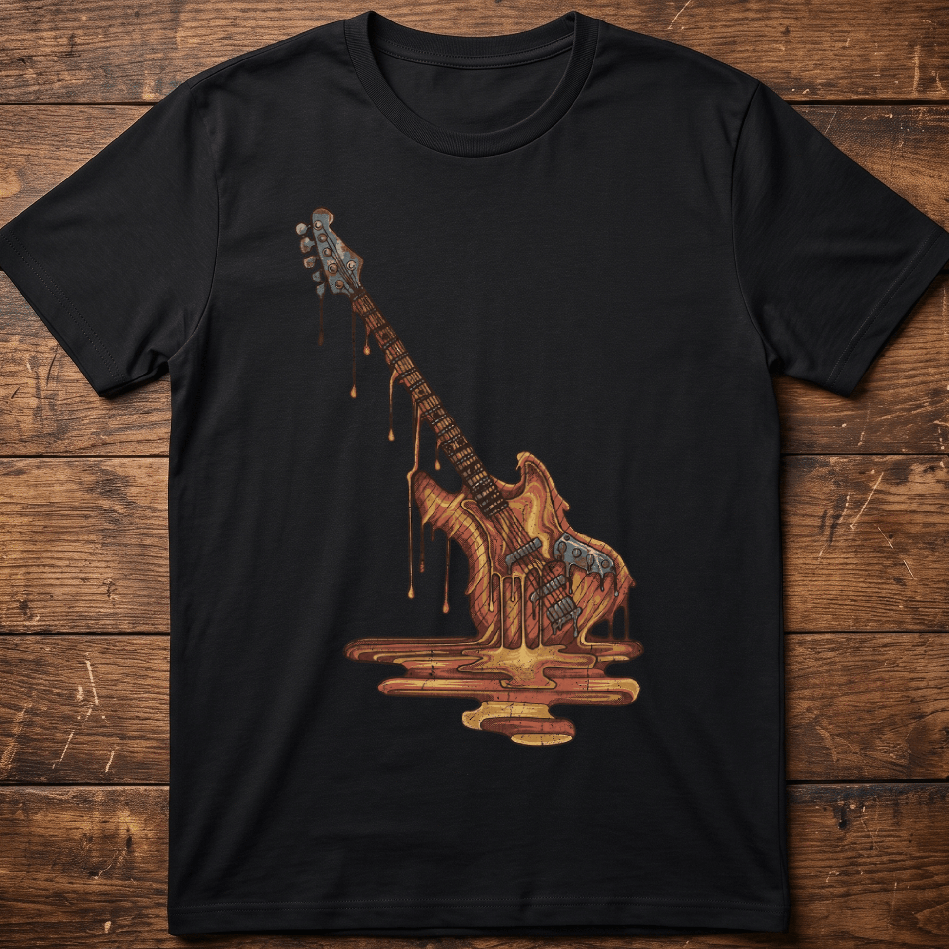 Vintage Melting Guitar Surreal Art T-shirt - The Music Frontiers