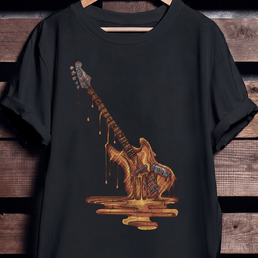 Vintage Melting Guitar Surreal Art T-shirt - The Music Frontiers