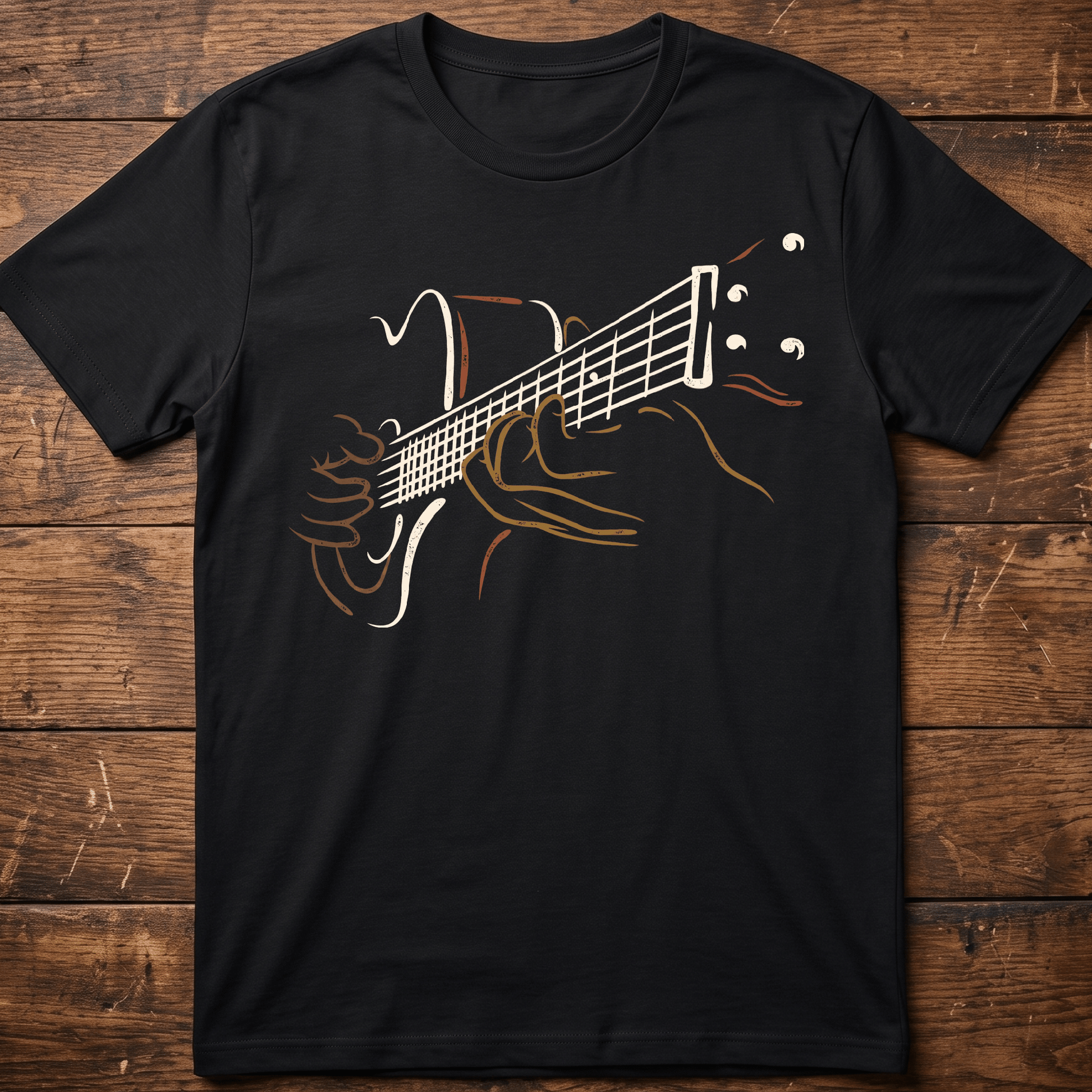 Vintage Minimalist Acoustic Guitar Player Line Art T-Shirt - The Music Frontiers
