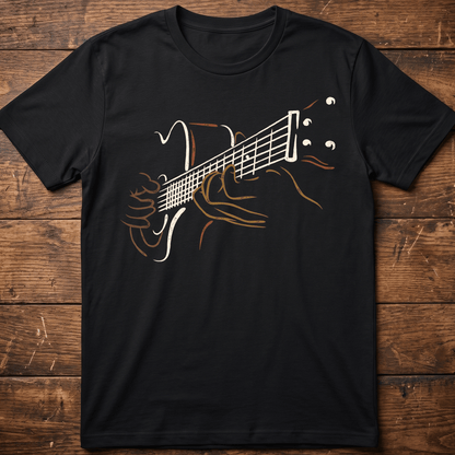 Vintage Minimalist Acoustic Guitar Player Line Art T-Shirt - The Music Frontiers