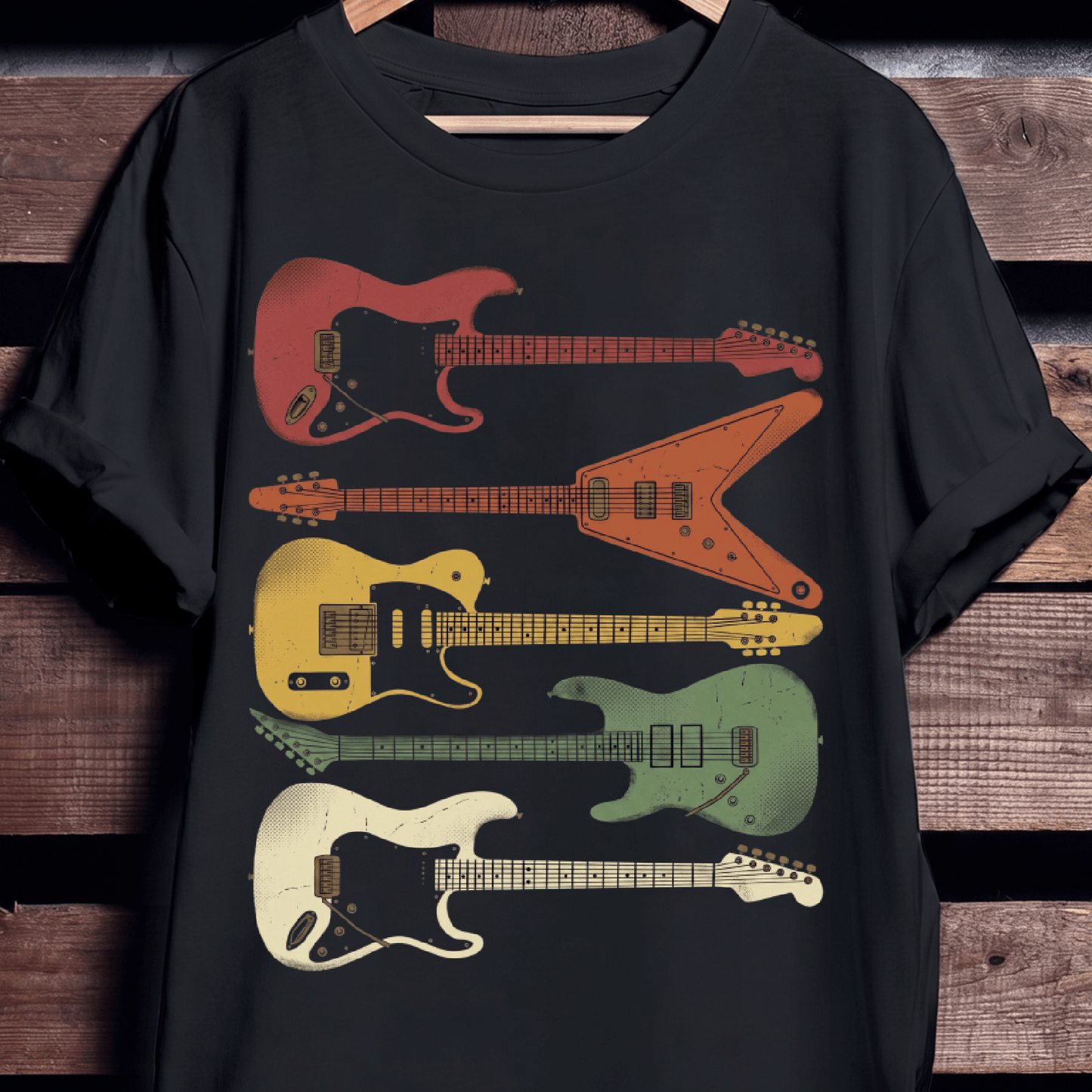 Retro Electric Guitars Collection Tee - The Music Frontiers