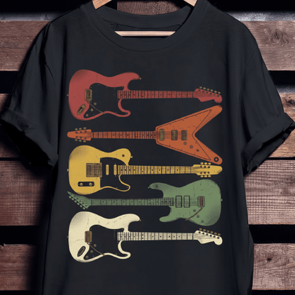 Retro Electric Guitars Collection Tee - The Music Frontiers
