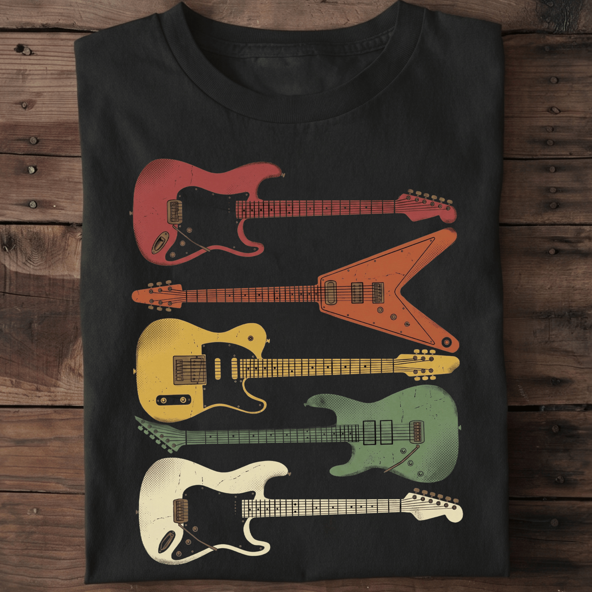 Retro Electric Guitars Collection Tee - The Music Frontiers