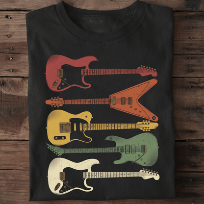 Retro Electric Guitars Collection Tee - The Music Frontiers