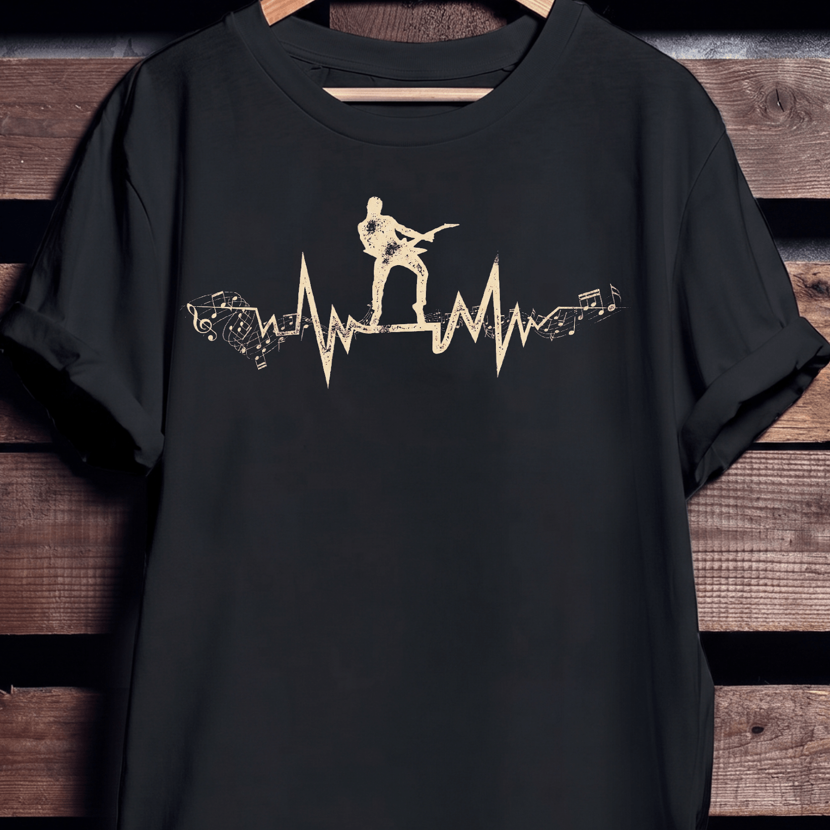 Vintage Rockstar Music Heartbeat Tee - The Music Frontiers
