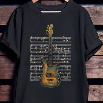 Vintage Sheet Music Bass Art - Unisex Standard T-Shirt