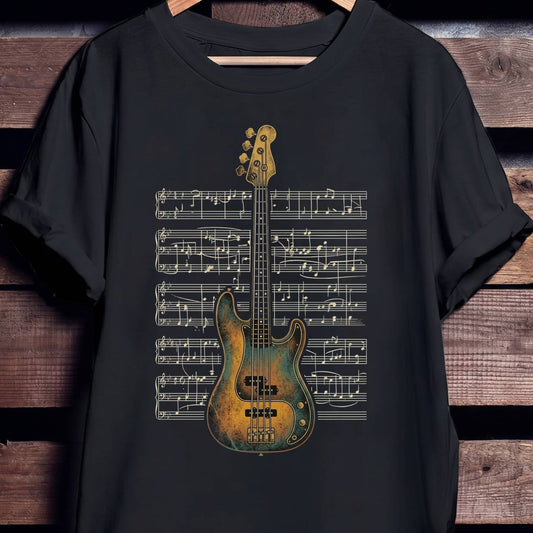 Vintage Sheet Music Bass Art - Unisex Standard T-Shirt