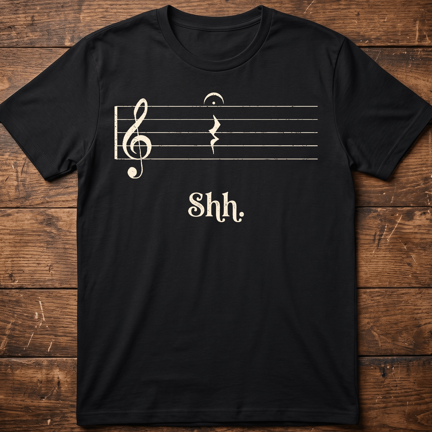 Vintage Shh Musical Quarter Rest and Fermata T-Shirt - The Music Frontiers
