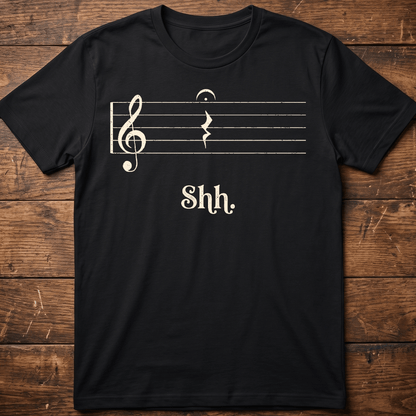 Vintage Shh Musical Quarter Rest and Fermata T-Shirt - The Music Frontiers