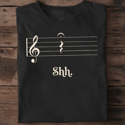 Vintage Shh Musical Quarter Rest and Fermata T-Shirt - The Music Frontiers