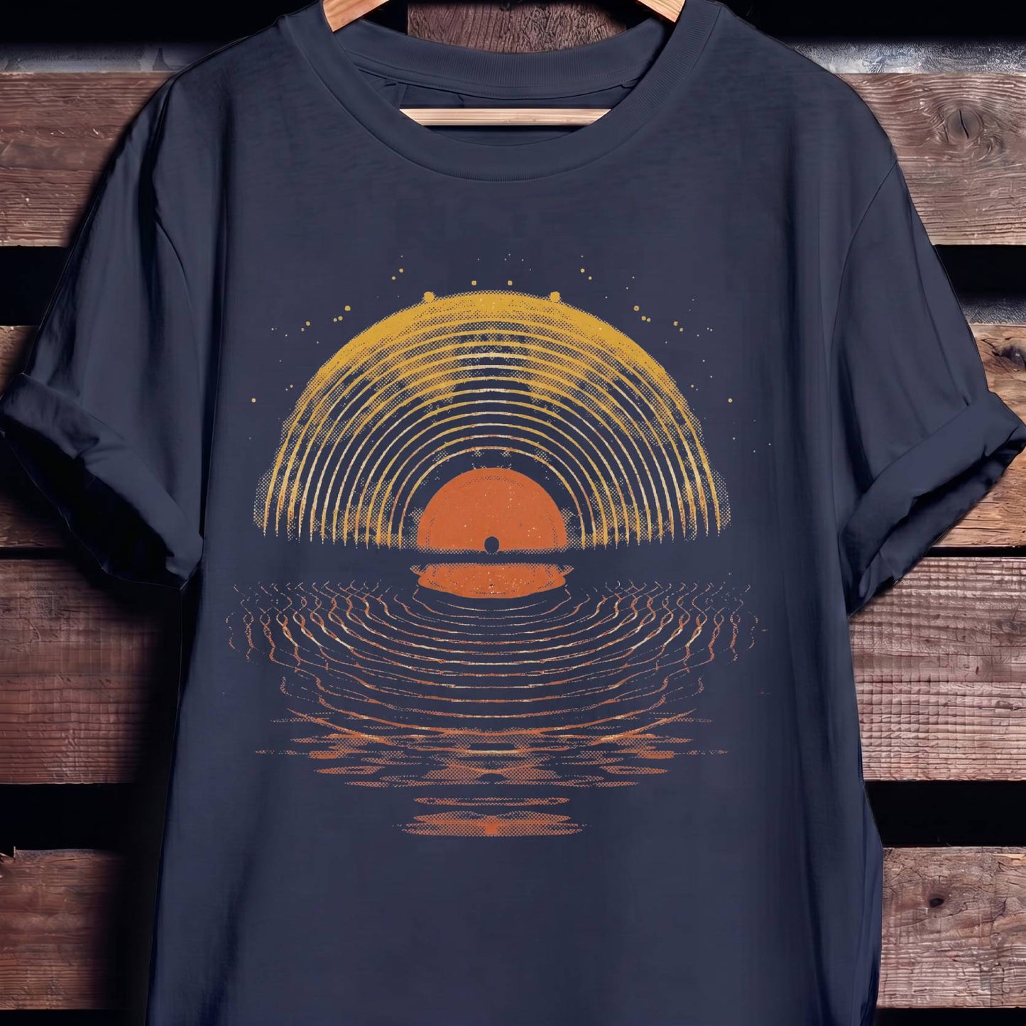 Vinyl Record Sunset Tee