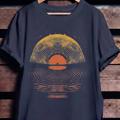 Vinyl Record Sunset Tee