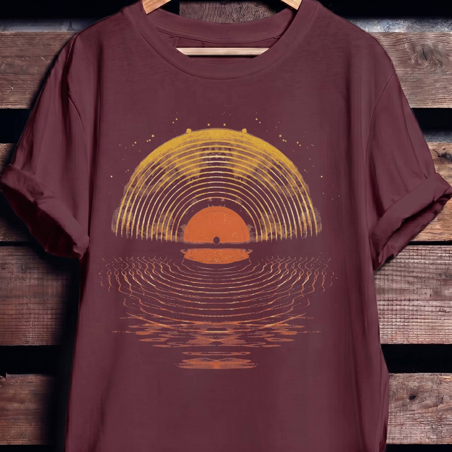 Vinyl Record Sunset Tee