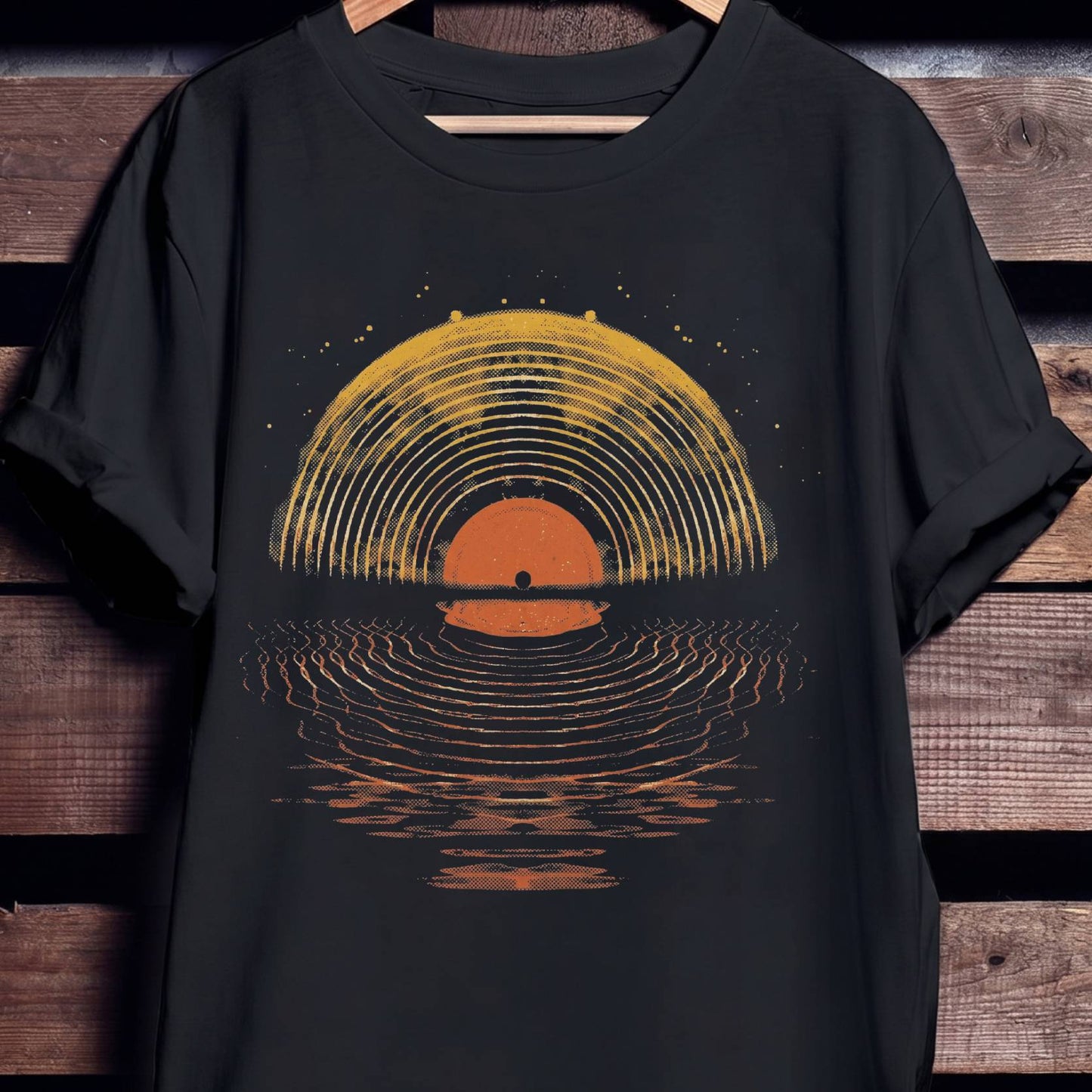 Vinyl Record Sunset Tee
