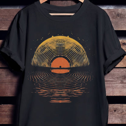 Vinyl Record Sunset Tee
