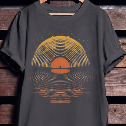 Vinyl Record Sunset Tee