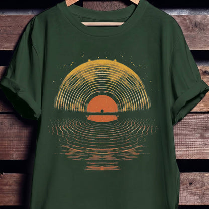 Vinyl Record Sunset Tee