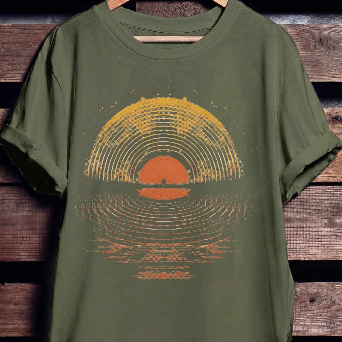 Vinyl Record Sunset Tee