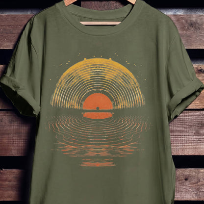Vinyl Record Sunset Tee