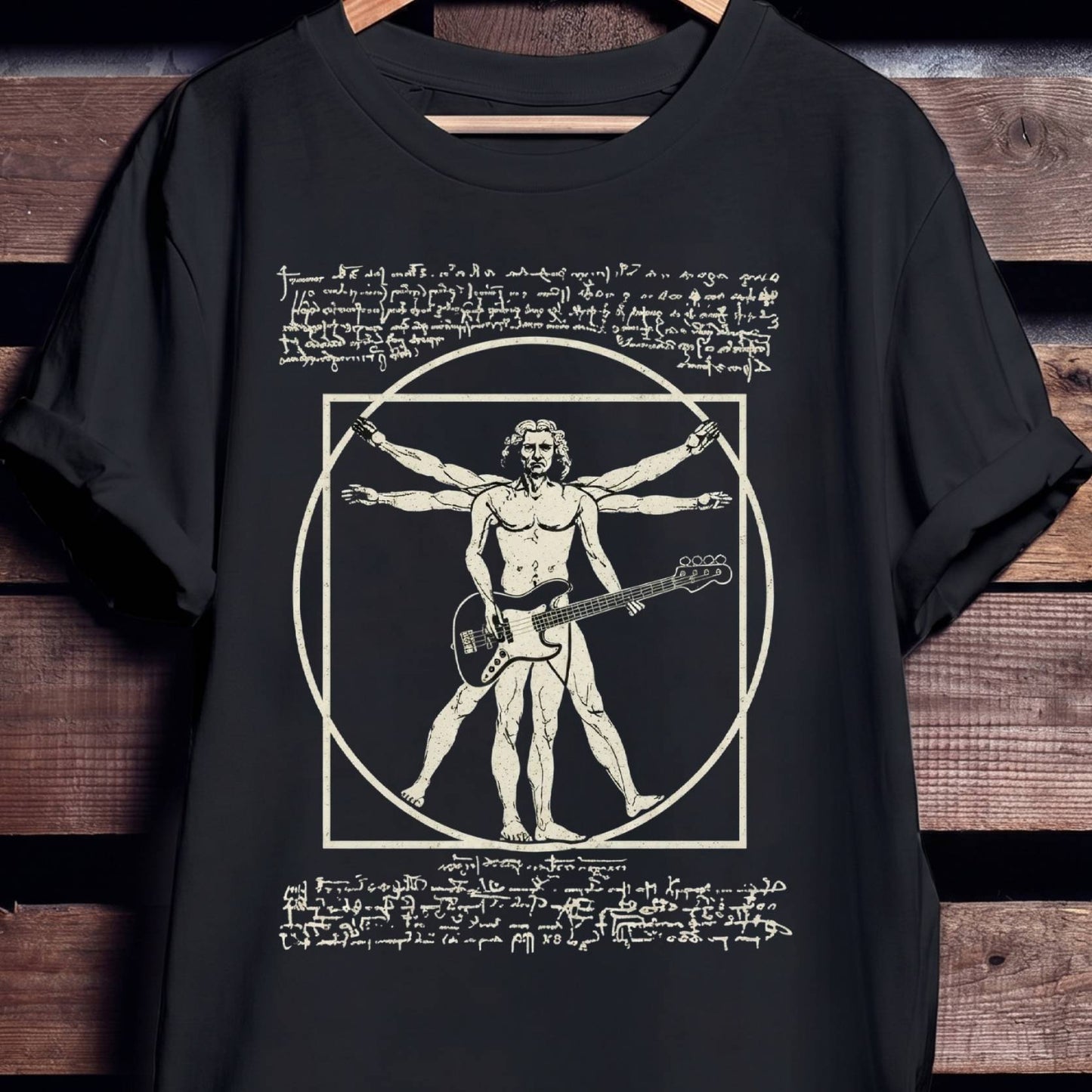 Vitruvian Bass Player Graphic Tee - Unisex Standard T-Shirt