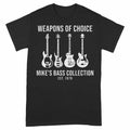 Weapons of Choice Personalized Bass Guitar Collection Shirt - Black Unisex Standard T-Shirt, front