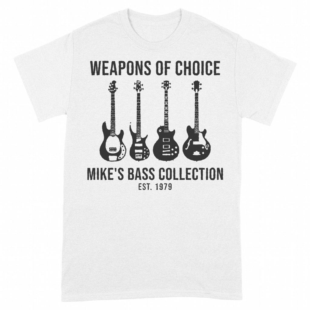 Weapons of Choice Personalized Bass Guitar Collection Shirt - White Unisex Standard T-Shirt, front