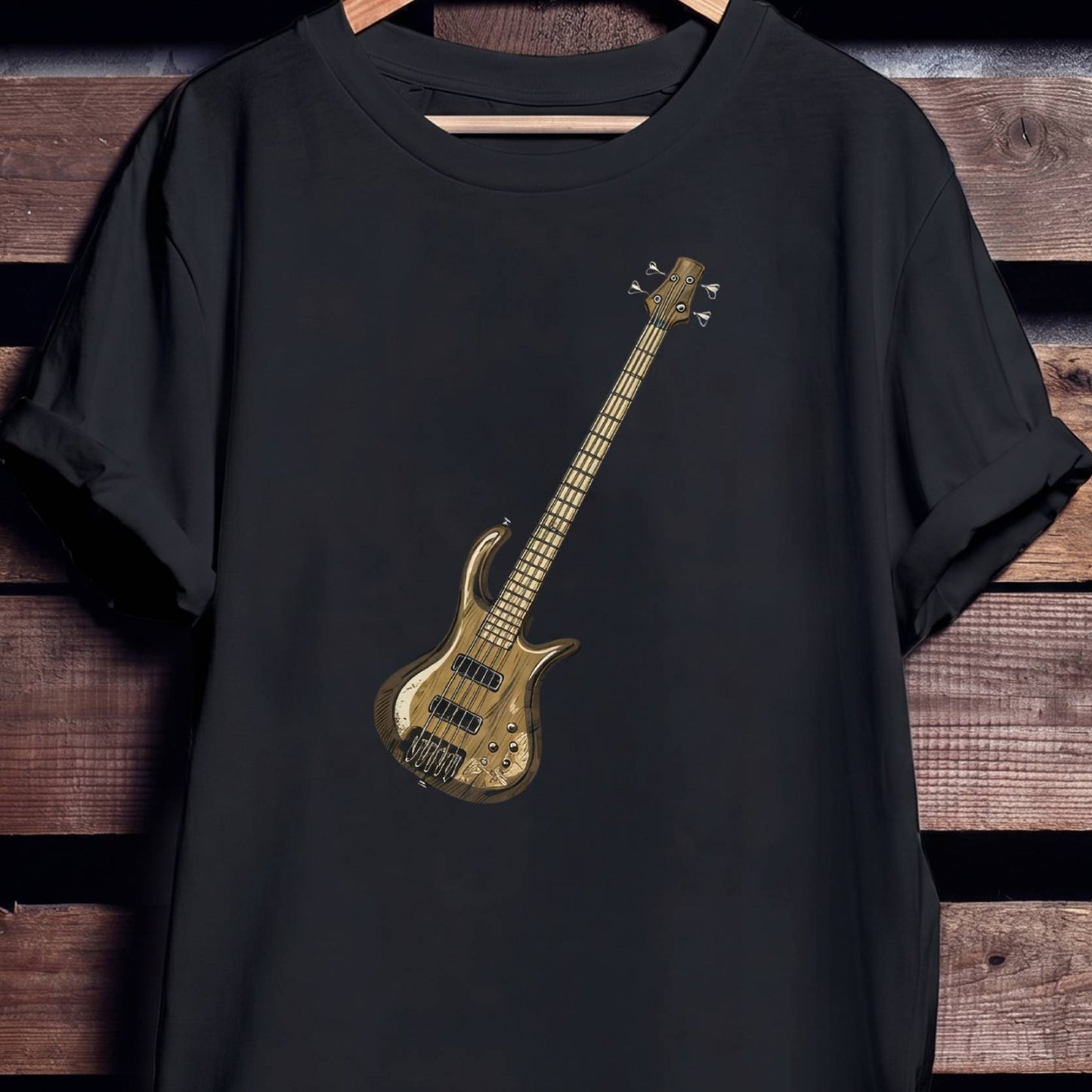 Wood Bass Guitar TEE - Unisex Standard T-Shirt