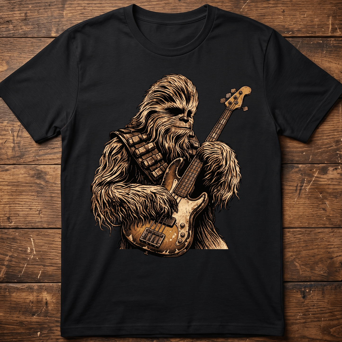 Wookiee Playing Bass Guitar Tee - The Music Frontiers