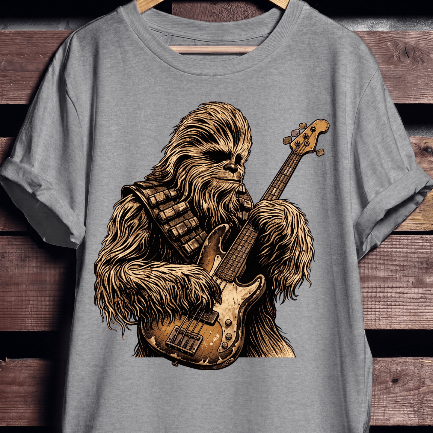 Wookiee Playing Bass Guitar Tee - The Music Frontiers