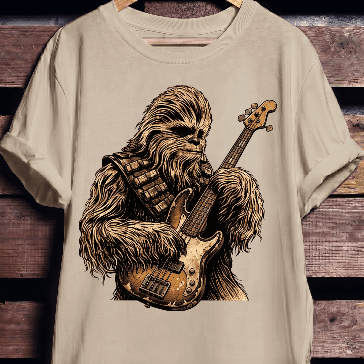Wookiee Playing Bass Guitar Tee - The Music Frontiers