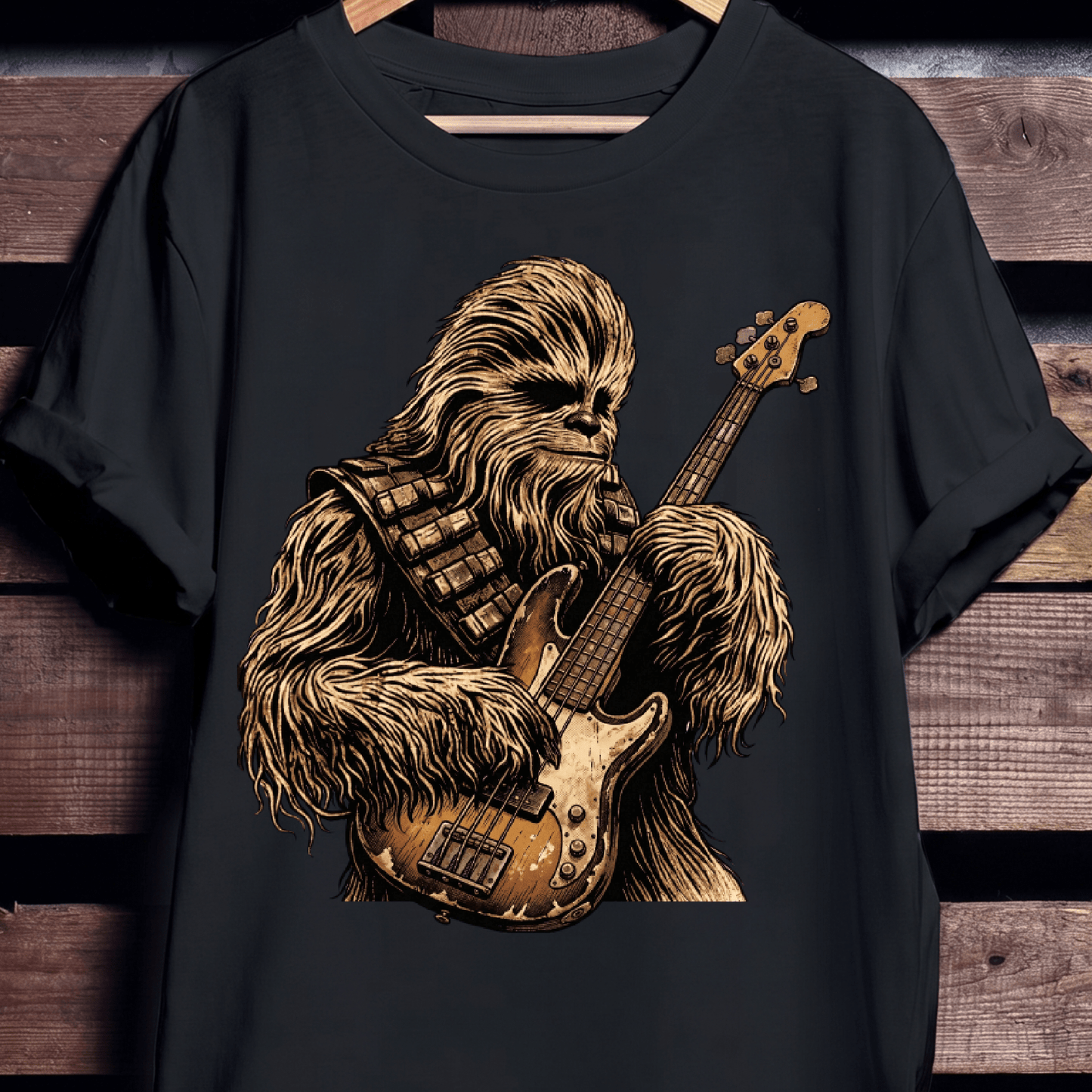 Wookiee Playing Bass Guitar Tee - The Music Frontiers