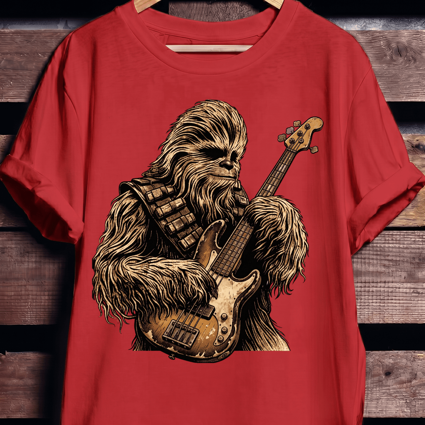 Wookiee Playing Bass Guitar Tee - The Music Frontiers