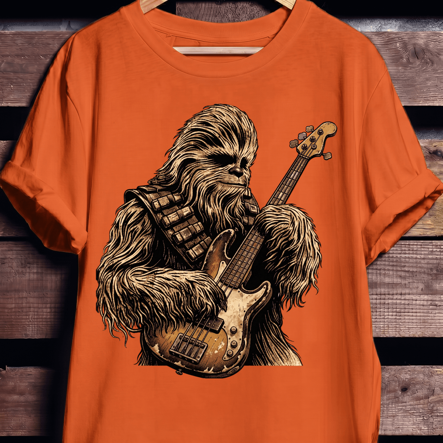 Wookiee Playing Bass Guitar Tee - The Music Frontiers