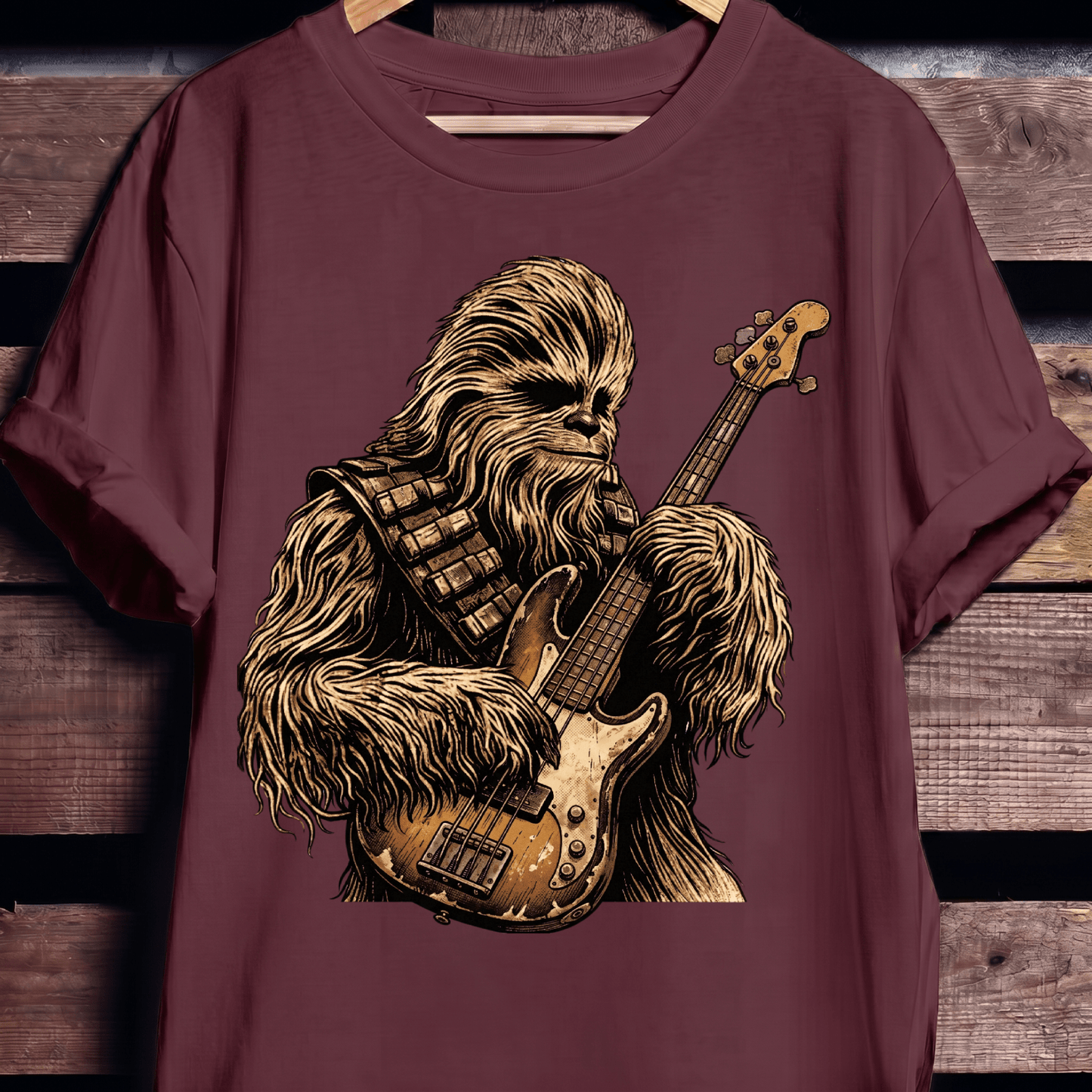 Wookiee Playing Bass Guitar Tee - The Music Frontiers