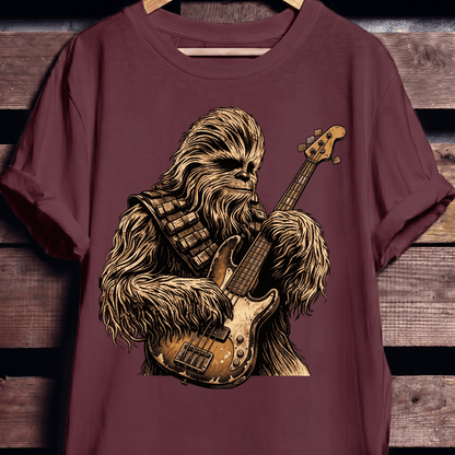 Wookiee Playing Bass Guitar Tee - The Music Frontiers