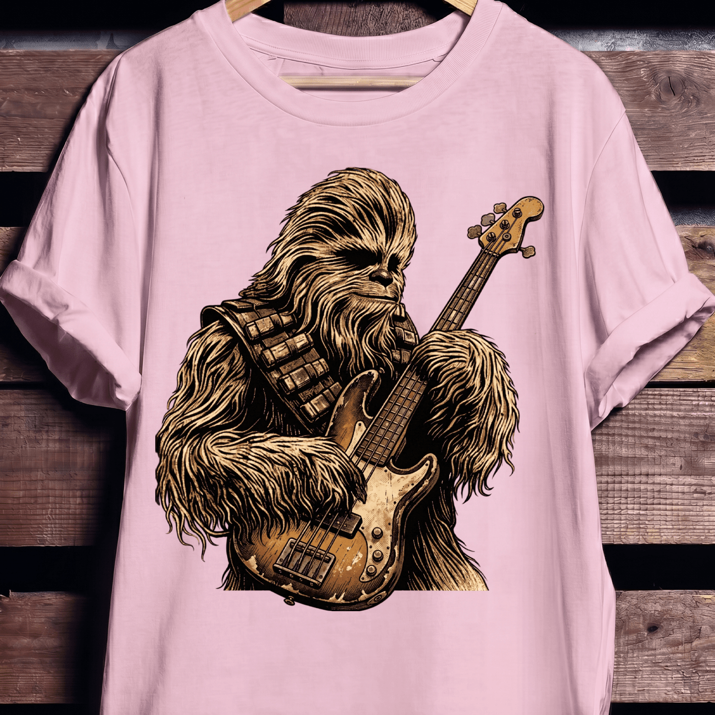 Wookiee Playing Bass Guitar Tee - The Music Frontiers