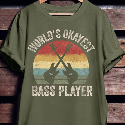 World's Okayest Bass Player Tee - The Music Frontiers