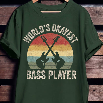World's Okayest Bass Player Tee - The Music Frontiers