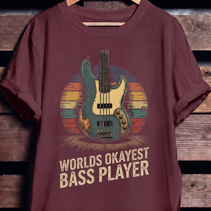 World's Okayest Bass Player Tee - The Music Frontiers