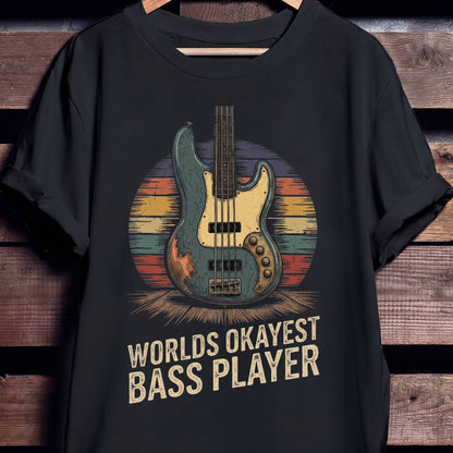 World's Okayest Bass Player Tee - The Music Frontiers