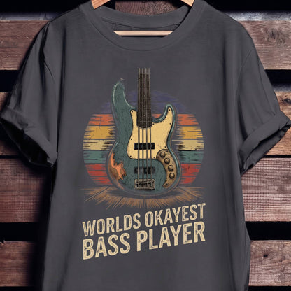 World's Okayest Bass Player Tee - The Music Frontiers