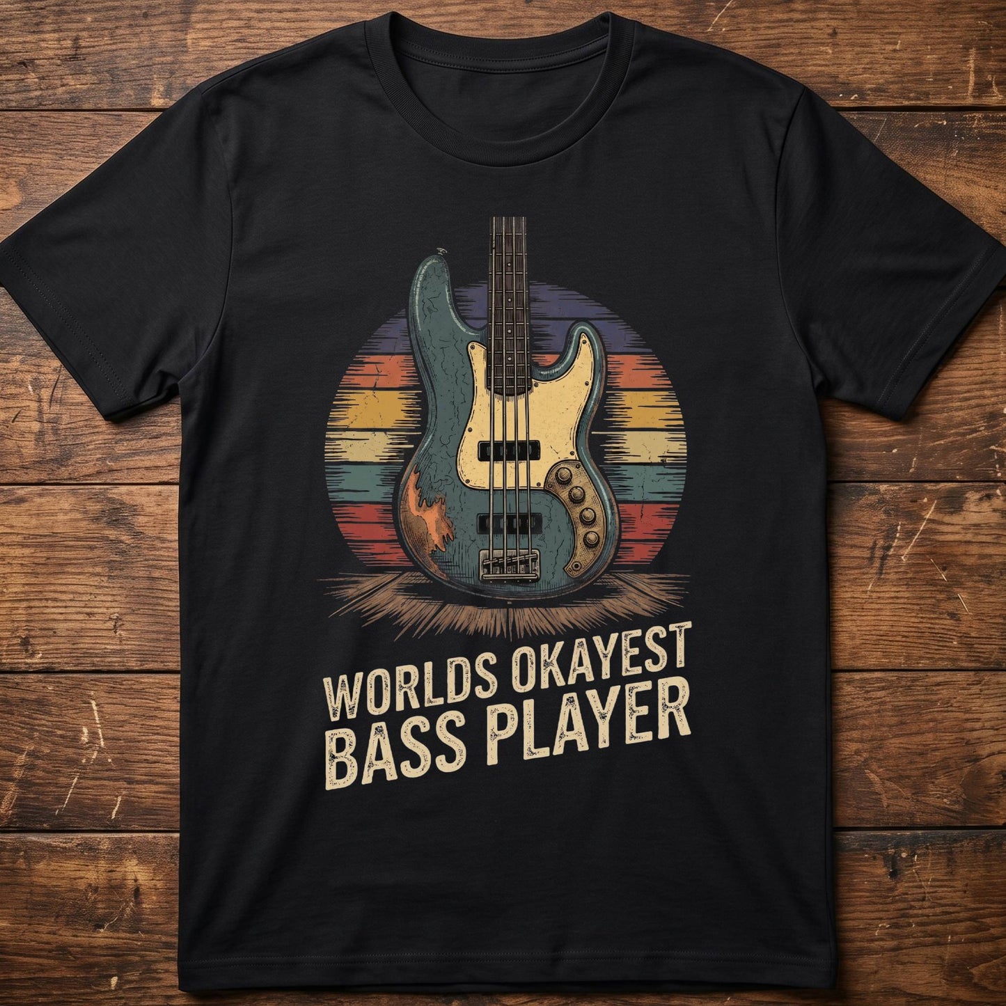 World's Okayest Bass Player Tee - The Music Frontiers
