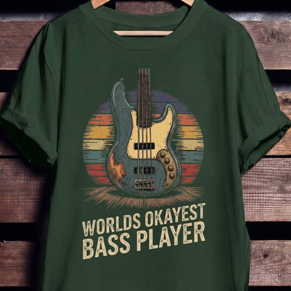 World's Okayest Bass Player Tee - The Music Frontiers