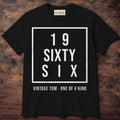 Vintage Birth Year in Words Personalized Shirt with Name - Black Unisex Standard T-Shirt, front