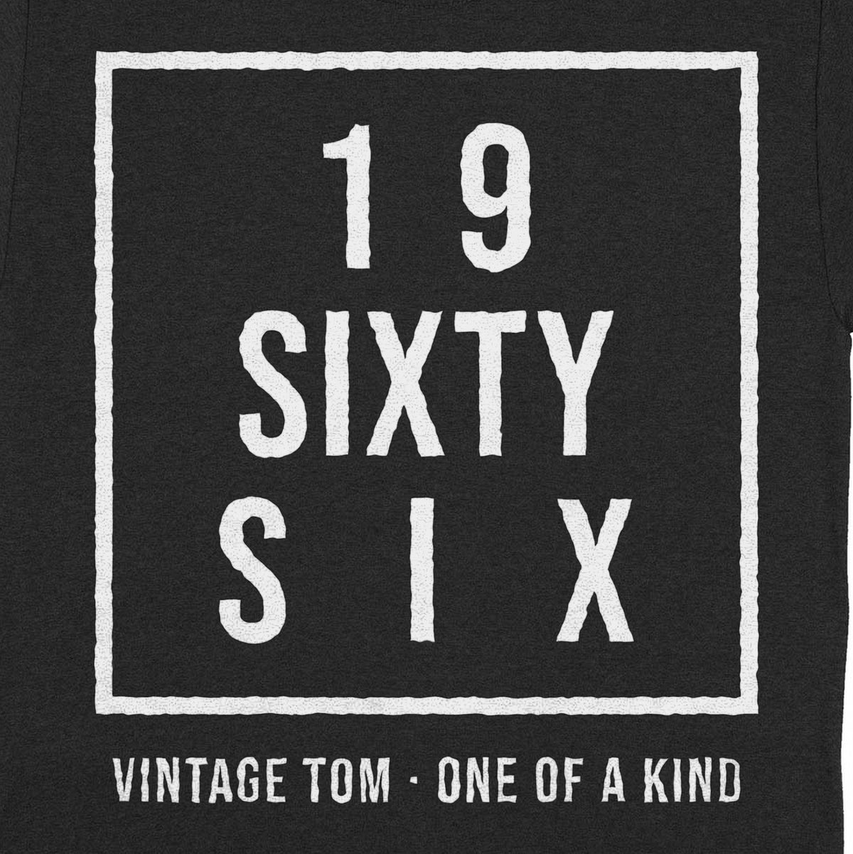 Vintage Birth Year in Words Personalized Shirt with Name - Close-up of the print on the black shirt
